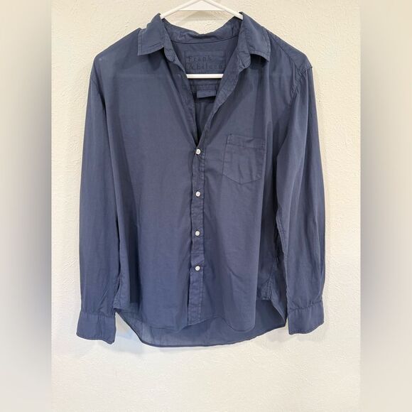 Frank & Eileen Navy Cotton The Eileen Relaxed Fit Light Button Down Shirt Sz XS - Picture 3 of 7